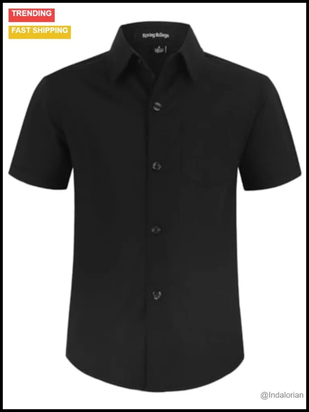 Boys Short Sleeve Button Down Dress Shirt Poplin Formal Uniform